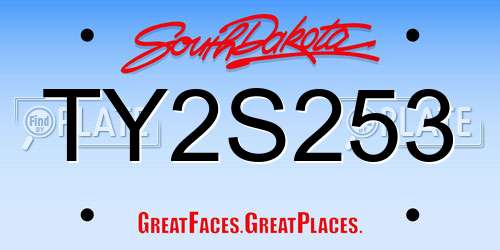 TY2S253 South Dakota License Plate
