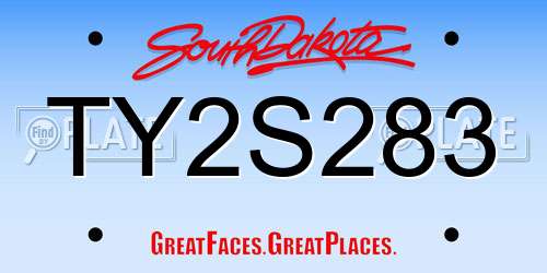 TY2S283 South Dakota License Plate