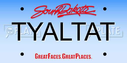 TYALTAT South Dakota License Plate