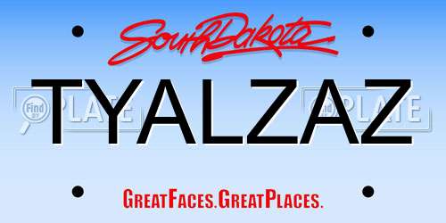 TYALZAZ South Dakota License Plate