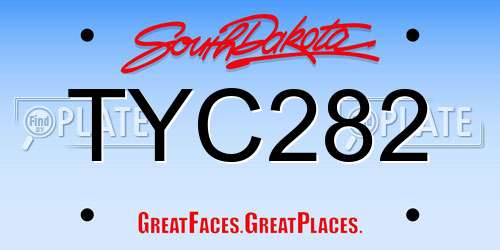 TYC282 South Dakota License Plate