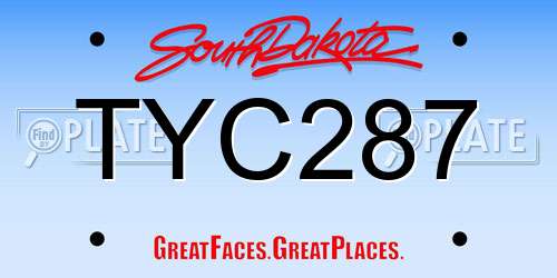 TYC287 South Dakota License Plate