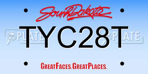 TYC28T South Dakota License Plate
