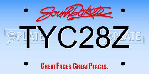TYC28Z South Dakota License Plate