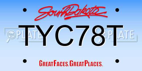 TYC78T South Dakota License Plate
