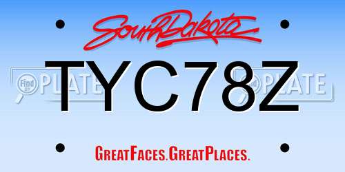 TYC78Z South Dakota License Plate