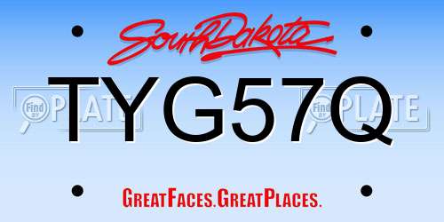 TYG57Q South Dakota License Plate