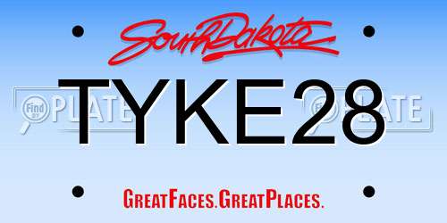TYKE28 South Dakota License Plate