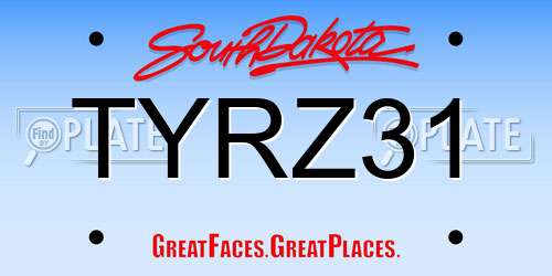 TYRZ31 South Dakota License Plate