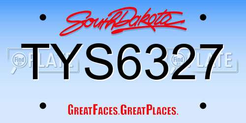 TYS6327 South Dakota License Plate