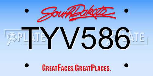 TYV586 South Dakota License Plate