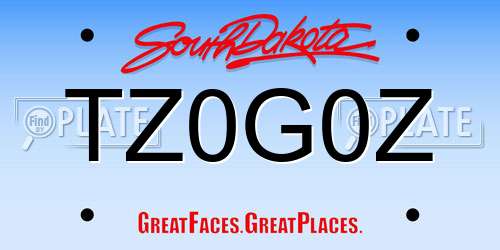 TZ0G0Z South Dakota License Plate