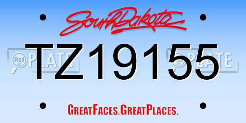 TZ19155 South Dakota License Plate