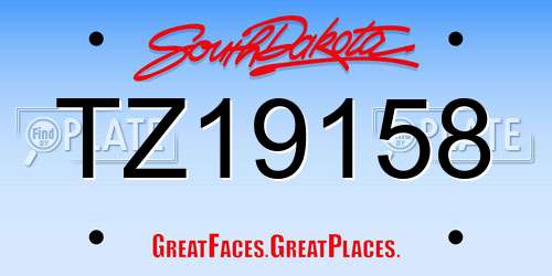 TZ19158 South Dakota License Plate