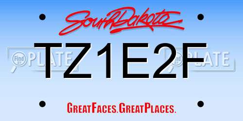 TZ1E2F South Dakota License Plate