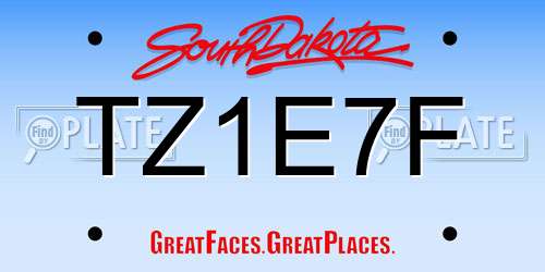 TZ1E7F South Dakota License Plate