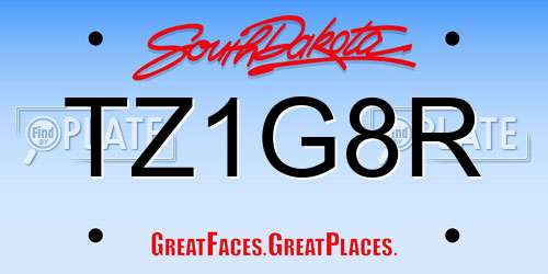 TZ1G8R South Dakota License Plate