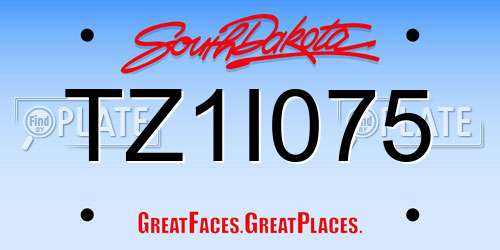 TZ1I075 South Dakota License Plate