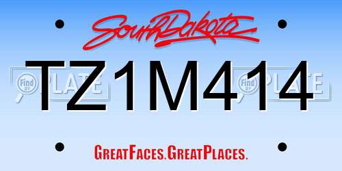 TZ1M414 South Dakota License Plate