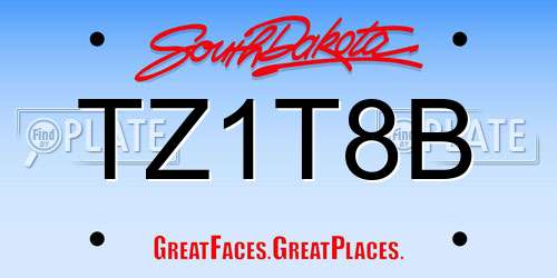 TZ1T8B South Dakota License Plate