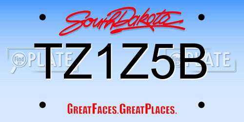 TZ1Z5B South Dakota License Plate