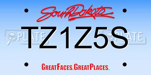 TZ1Z5S South Dakota License Plate