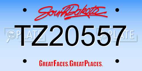 TZ20557 South Dakota License Plate