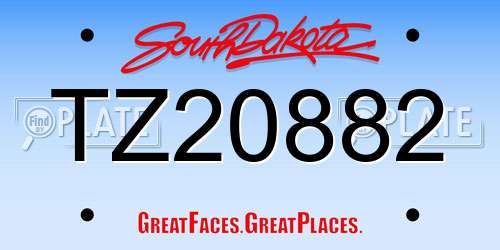 TZ20882 South Dakota License Plate