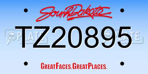 TZ20895 South Dakota License Plate