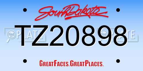 TZ20898 South Dakota License Plate