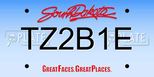 TZ2B1E South Dakota License Plate