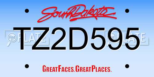 TZ2D595 South Dakota License Plate