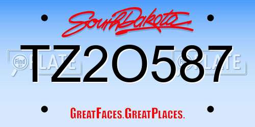 TZ2O587 South Dakota License Plate