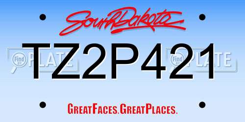 TZ2P421 South Dakota License Plate