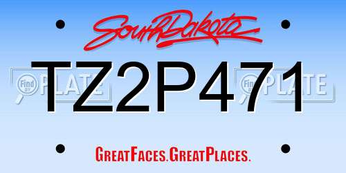 TZ2P471 South Dakota License Plate