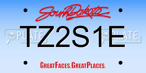 TZ2S1E South Dakota License Plate