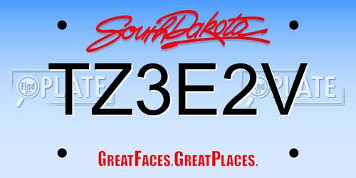 TZ3E2V South Dakota License Plate