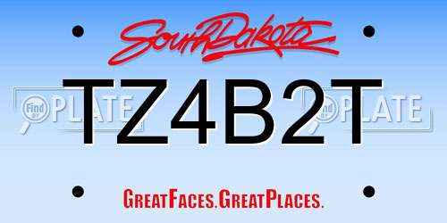 TZ4B2T South Dakota License Plate