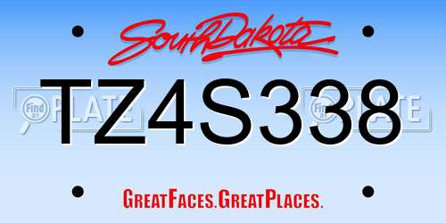 TZ4S338 South Dakota License Plate