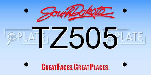 TZ505 South Dakota License Plate