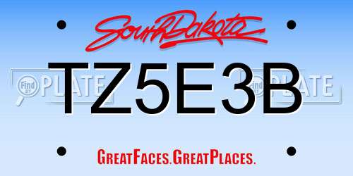 TZ5E3B South Dakota License Plate