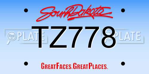 TZ778 South Dakota License Plate