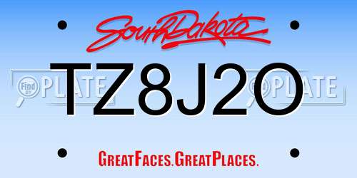 TZ8J2O South Dakota License Plate
