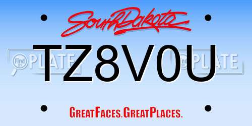 TZ8V0U South Dakota License Plate