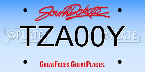 TZA00Y South Dakota License Plate