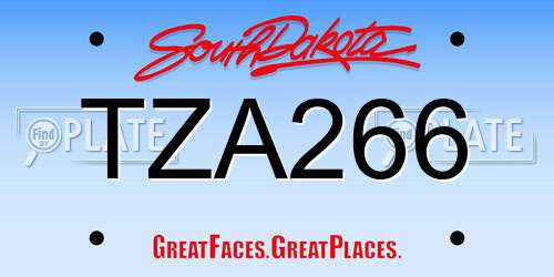 TZA266 South Dakota License Plate