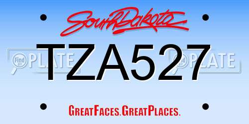 TZA527 South Dakota License Plate