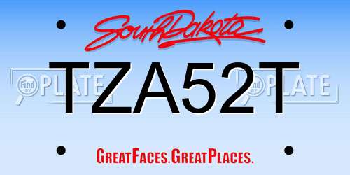TZA52T South Dakota License Plate