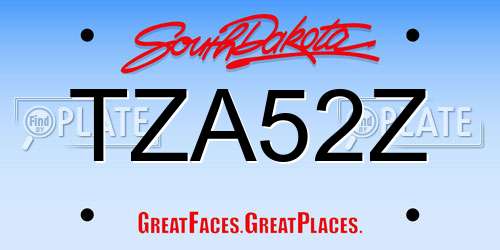 TZA52Z South Dakota License Plate