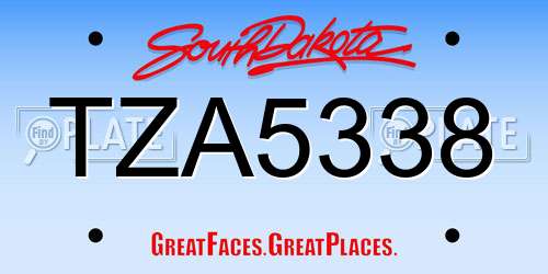 TZA5338 South Dakota License Plate